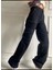 Kız Çocuk Siyah Ters Dikiş Detaylı Denim Kargo Pantolon Kot Jean PANTOLON-PNT-0029 3