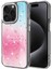 iPhone 15 Pro Max - Uyumlu Simli Desenli Parlak Zore Task Kapak-Mavi 2