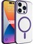 iPhone 15 Pro Max - Uyumlu Zore Wireless Şarj Özellikli Pixel Magsafe Kapak-Derin Mor 1
