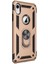 Apple iPhone Xr Kılıf Vega Standlı Yüzüklü Mıknatıslı Gold 1