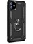 Apple iPhone 11 Kılıf Vega Standlı Yüzüklü Mıknatıslı Siyah 1