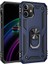Apple iPhone 12 Mini Kılıf Tank Koruma Standlı Yüzüklü Mıknatıslı Lacivert 1