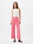 Kadın Pembe High Rise Wide-Leg Crop Jean Pantolon 1