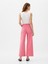 Kadın Pembe High Rise Wide-Leg Crop Jean Pantolon 2