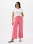 Kadın Pembe High Rise Wide-Leg Crop Jean Pantolon 3