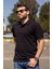 Erkek Siyah Rahat %100 Pamuk Ribana Kol Polo Yaka T-Shirt 24Eplypope 1