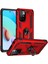 Xiaomi Redmi 10 2022 Kılıf Tank Standlı Yüzüklü Mıknatıslı Kırmızı 1