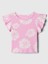 Kız Bebek Pembe Fırfır Kollu Desenli T-Shirt 1