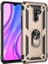 Xiaomi Redmi 9 Kılıf Tank Koruma Vega Standlı Yüzüklü Mıknatıslı Gold 1