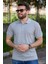 Erkek Gri Melanj Rahat %100 Pamuk Ribana Kol Polo Yaka T-Shirt 24Eplypope 3