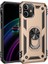 Apple iPhone 12 Kılıf Tank Koruma Standlı Yüzüklü Mıknatıslı Gold 1