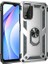 Xiaomi Redmi 9t Kılıf Tank Standlı Yüzüklü Mıknatıslı Gümüş 1