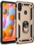 Samsung Galaxy M11 Kılıf Tank Koruma Vega Standlı Yüzüklü Mıknatıslı Gold 1