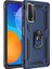 Huawei P Smart 2021 Kılıf Vega Tank Koruma Standlı Yüzüklü Mıknatıslı Lacivert 1