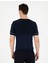 Erkek Lacivert Slim Fit Bisiklet Yaka Triko Tişört 50288117-VR033 5