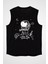Okçu Astronot Siyah Unisex Kolsuz Kesik Kol T-Shirt 1