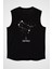Ikizler Burcu Siyah Unisex Kolsuz Kesik Kol T-Shirt 1