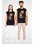 Geyşa Kedi Siyah Unisex Kolsuz Kesik Kol T-Shirt 2
