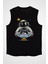 Ufo Yakalayan Astronot Siyah Unisex Kolsuz Kesik Kol T-Shirt 1