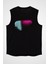 Katar - Qatar Siyah Unisex Kolsuz Kesik Kol T-Shirt 1