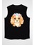 Kahverengi Poodle Kaniş Siyah Unisex Kolsuz Kesik Kol T-Shirt 1