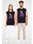 Astronot Kaykaycı Siyah Unisex Kolsuz Kesik Kol T-Shirt 2