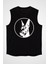 Doberman Bakışı Siyah Unisex Kolsuz Kesik Kol T-Shirt 1