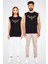 Renkli Kanatlı Baykuş Siyah Unisex Kolsuz Kesik Kol T-Shirt 2