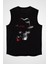 Pipo Içen Şapkalı Kurukafa Siyah Unisex Kolsuz Kesik Kol T-Shirt 1