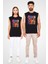Kanaviçe Siyah Unisex Kolsuz Kesik Kol T-Shirt 2