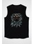 Üç Maymun Siyah Unisex Kolsuz Kesik Kol T-Shirt 1