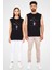 Kalp Tutan Astronot Siyah Unisex Kolsuz Kesik Kol T-Shirt 2