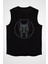 Hayalet Doberman Siyah Unisex Kolsuz Kesik Kol T-Shirt 1