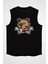 Kızgın Buldog Siyah Unisex Kolsuz Kesik Kol T-Shirt 1
