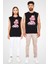 Pembe Tospik Siyah Unisex Kolsuz Kesik Kol T-Shirt 2