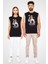 Sevimli Genç ve Vahşi Trend Siyah Unisex Kolsuz Tişört Kesik Kol T-Shirt 1
