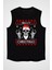 Heavy Metal Noel Baba Yılbaşı Siyah Unisex Kolsuz Kesik Kol T-Shirt 1