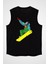 Snowboarding Siyah Unisex Kolsuz Kesik Kol T-Shirt 1