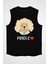 Poodle Kaniş Sevgisi- Köpek Siyah Unisex Kolsuz Kesik Kol T-Shirt 1