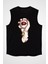 El Aynası ve Makyaj Fashion Siyah Unisex Kolsuz Kesik Kol T-Shirt 1
