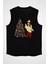 Fashion Girl Noel Christmas Siyah Unisex Kolsuz Tişört Kesik Kol T-Shirt 2