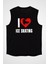 Buz Pateni Siyah Unisex Kolsuz Tişört Kesik Kol T-Shirt 2