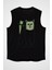 Katil Kedi Siyah Unisex Kolsuz Kesik Kol T-Shirt 1
