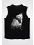 Köpek Balığı Siyah Unisex Kolsuz Tişört Kesik Kol T-Shirt 2