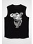Sevimli Koala Siyah Unisex Kolsuz Tişört Kesik Kol T-Shirt 2