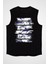 Köpek Balığı Siyah Unisex Kolsuz Kesik Kol T-Shirt 1