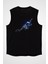 Renkli Kurbağa Siyah Unisex Kolsuz Kesik Kol T-Shirt 1