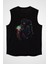 Deniz Altındaki Astronot Siyah Unisex Kolsuz Kesik Kol T-Shirt 1