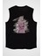 Klasik Fashion Girl Siyah Unisex Kolsuz Tişört Kesik Kol T-Shirt 2