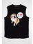 Buldog Seviyorum Siyah Unisex Kolsuz Tişört Kesik Kol T-Shirt 2